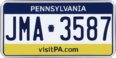 PA license plate JMA3587