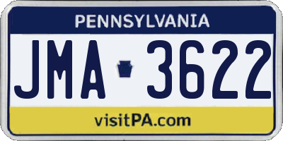 PA license plate JMA3622