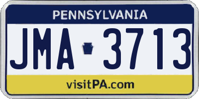 PA license plate JMA3713