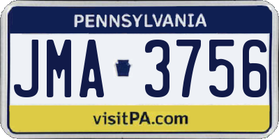 PA license plate JMA3756