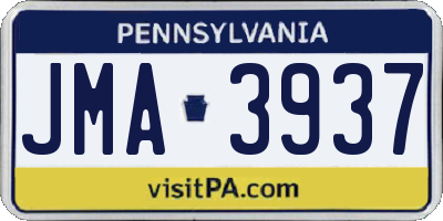 PA license plate JMA3937
