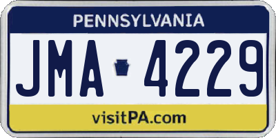 PA license plate JMA4229