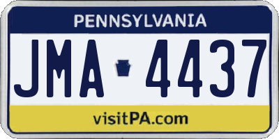 PA license plate JMA4437