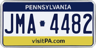 PA license plate JMA4482