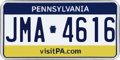 PA license plate JMA4616
