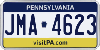 PA license plate JMA4623