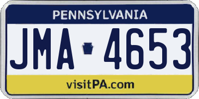 PA license plate JMA4653