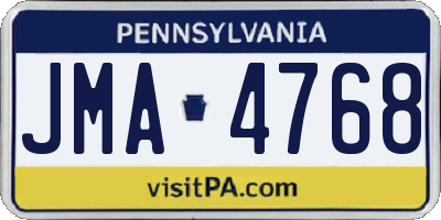 PA license plate JMA4768