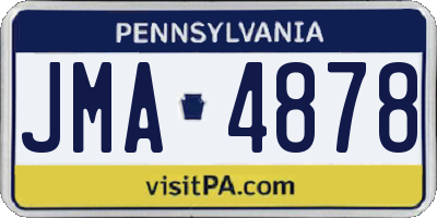 PA license plate JMA4878