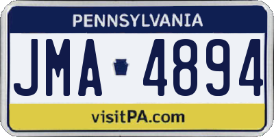 PA license plate JMA4894