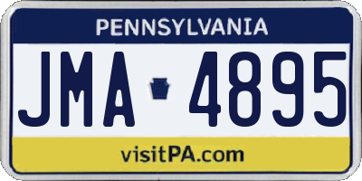 PA license plate JMA4895