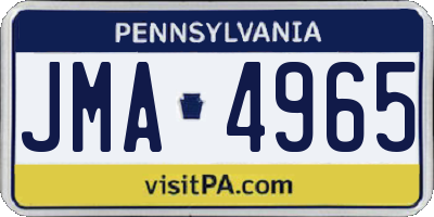 PA license plate JMA4965