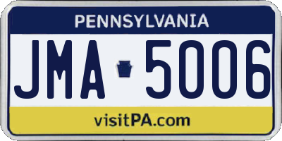 PA license plate JMA5006