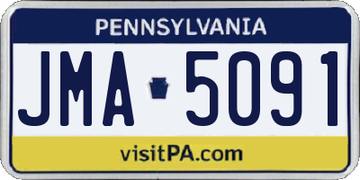 PA license plate JMA5091