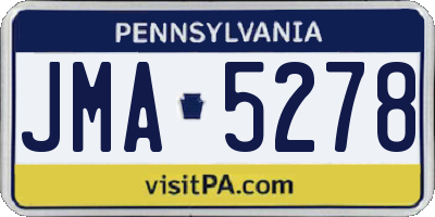 PA license plate JMA5278