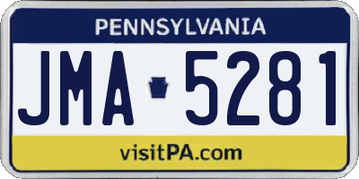 PA license plate JMA5281