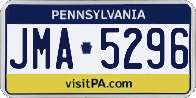 PA license plate JMA5296
