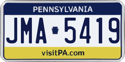 PA license plate JMA5419