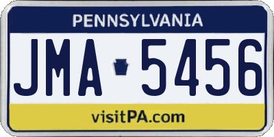 PA license plate JMA5456