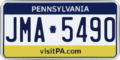 PA license plate JMA5490