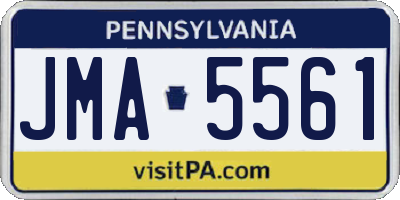 PA license plate JMA5561