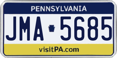 PA license plate JMA5685