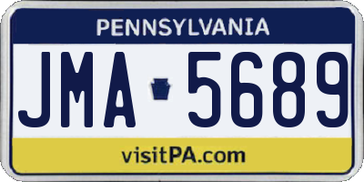 PA license plate JMA5689