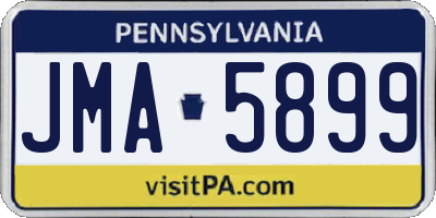 PA license plate JMA5899