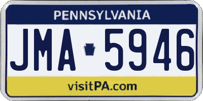 PA license plate JMA5946
