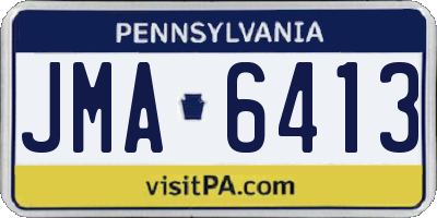 PA license plate JMA6413