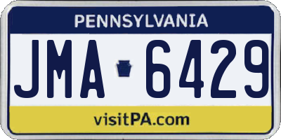 PA license plate JMA6429