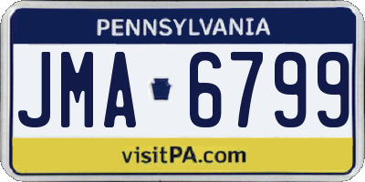 PA license plate JMA6799