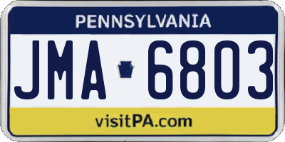 PA license plate JMA6803