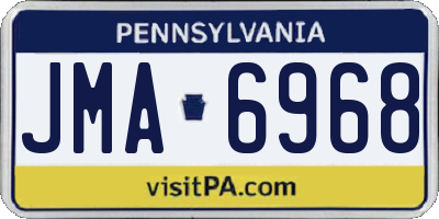 PA license plate JMA6968