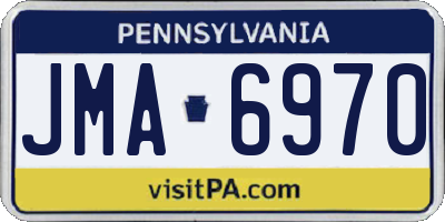 PA license plate JMA6970