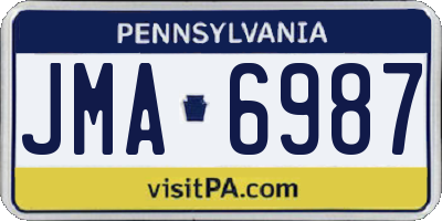 PA license plate JMA6987
