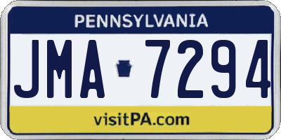 PA license plate JMA7294