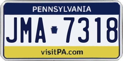 PA license plate JMA7318