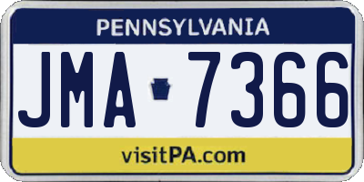 PA license plate JMA7366