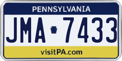 PA license plate JMA7433