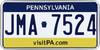 PA license plate JMA7524
