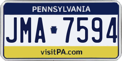 PA license plate JMA7594