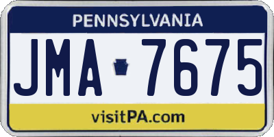 PA license plate JMA7675