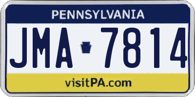 PA license plate JMA7814