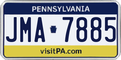 PA license plate JMA7885