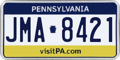 PA license plate JMA8421
