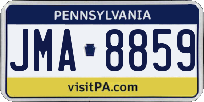 PA license plate JMA8859