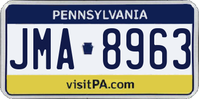 PA license plate JMA8963