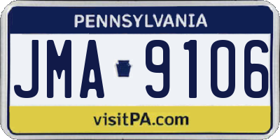 PA license plate JMA9106