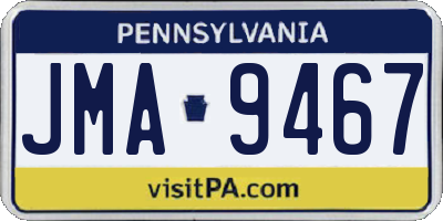 PA license plate JMA9467